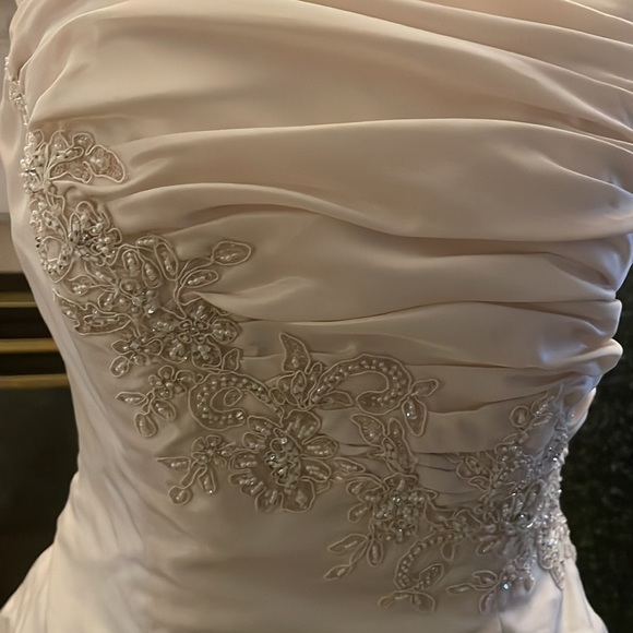 Wedding gown size 8 champagne Gold with train - Picture 2 of 5